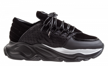 Benjamin Berner Phoenix Low Top Runner Python Black Sneaker